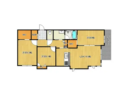 ラフィシア(3LDK/2階)の間取り写真