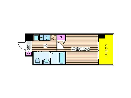 エスリード南堀江リバーサイド(1K/10階)の間取り写真