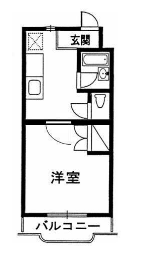 ドミールV(1K/2階)の間取り写真