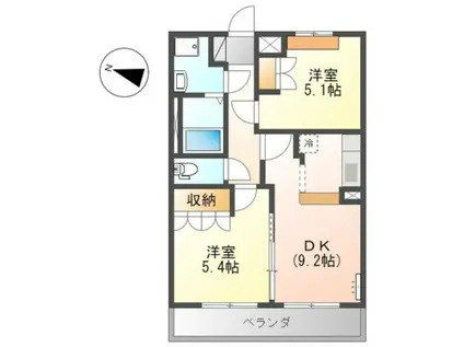 イーストリバーIII(2DK/2階)の間取り写真