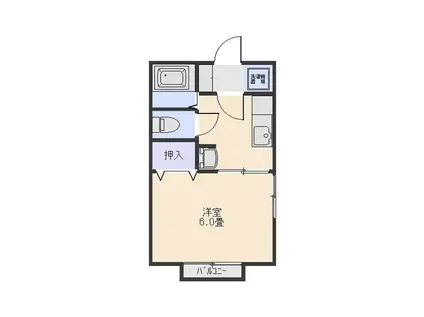 サンフィールド玉村 II(1K/2階)の間取り写真