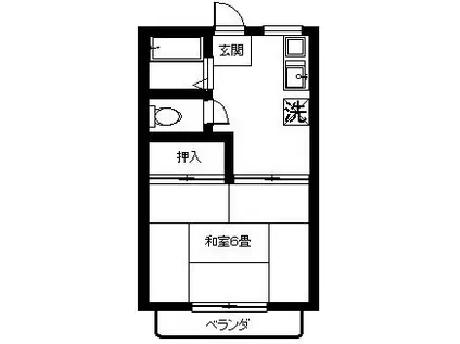 サンピュア大岩(1K/1階)の間取り写真