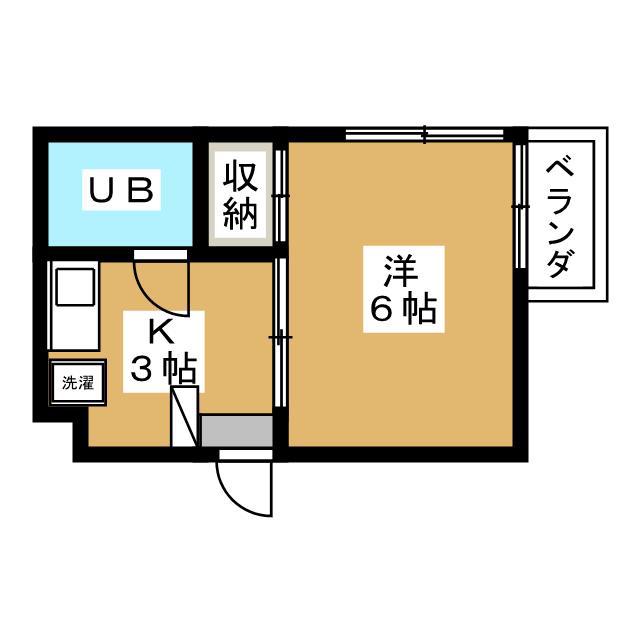 コーポサニー(1K/1階)の間取り写真