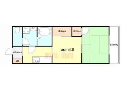スターハイツ(2K/3階)の間取り写真