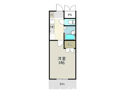 さくら八田(1K/7階)の間取り写真