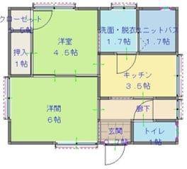 ロフトすやまII(2K/1階)の間取り写真