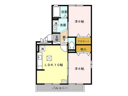 コンフォール(2LDK/1階)の間取り写真