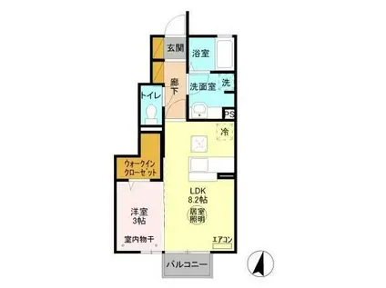 リッツハウスE-AKATSUKA(1LDK/1階)の間取り写真