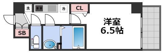 ララプレイス天王寺シエロ(1K/14階)の間取り写真