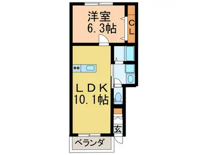 サンキュ阿南(1LDK/1階)の間取り写真