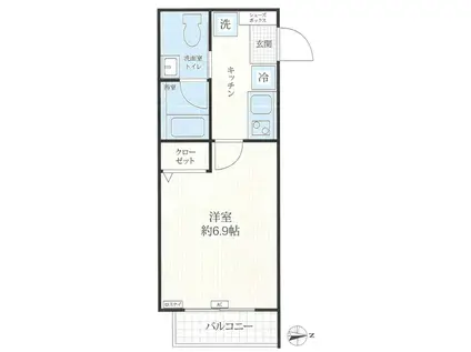 SHOKEN RESIDENCE西川口(1K/4階)の間取り写真