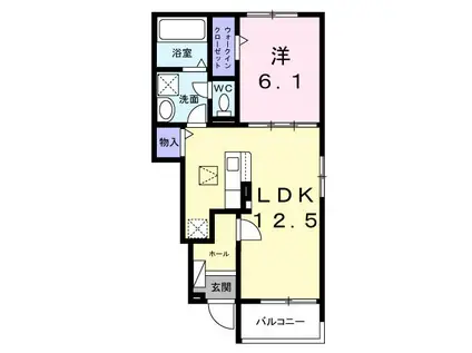 ガーデンコート(1LDK/1階)の間取り写真