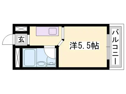 サンワプラザ福崎I(ワンルーム/1階)の間取り写真