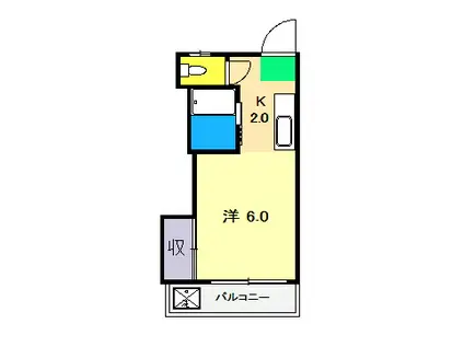 春野ハイツ(1K/2階)の間取り写真