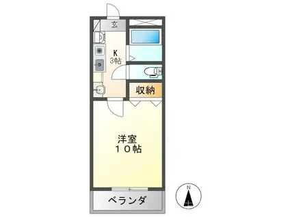 エラルジール山王(1K/3階)の間取り写真