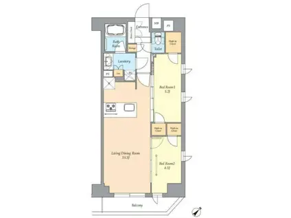 アイフラット渋谷西原(2LDK/2階)の間取り写真