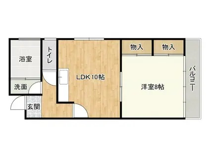 ネットプラスビル(1LDK/4階)の間取り写真