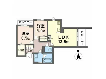 セレーナエルフォ(2LDK/2階)の間取り写真
