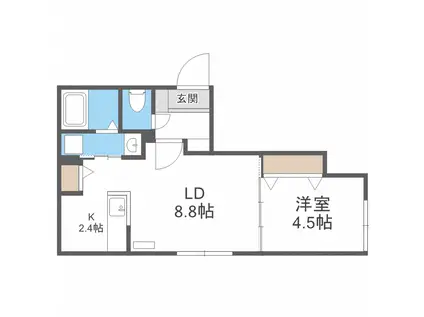 RITZ GRANDE琴似(1LDK/4階)の間取り写真