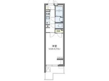 クレイノアムレット 矢口渡(1K/3階)の間取り写真