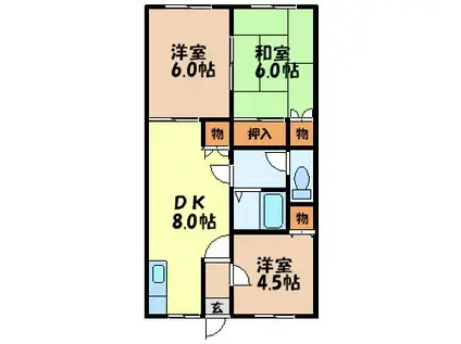 フレグランス草野(3DK/1階)の間取り写真