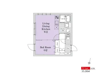 SOU杉並方南町(1LDK/3階)の間取り写真