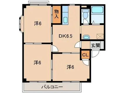 グレイスI(3DK/1階)の間取り写真