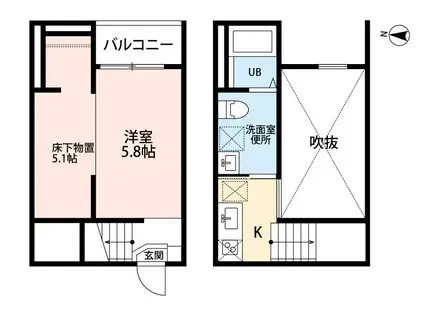 プレミア中島(1K/1階)の間取り写真