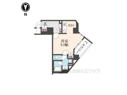 リーガル京都堀川五条通2(1K/3階)の間取り写真