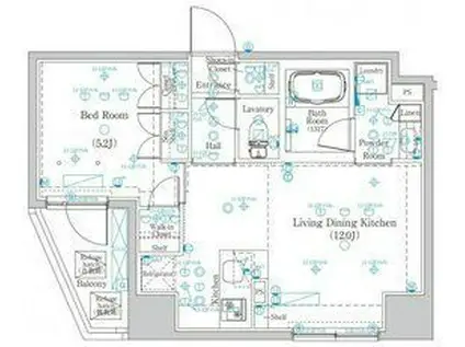 DIPS東十条駅前PREMIUM(1LDK/11階)の間取り写真