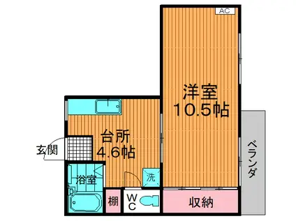 コーポラス桜井(1K/1階)の間取り写真