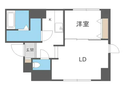 フレスコ大谷地(1LDK/4階)の間取り写真