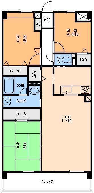 シェーンブルン持田(3LDK/3階)の間取り写真