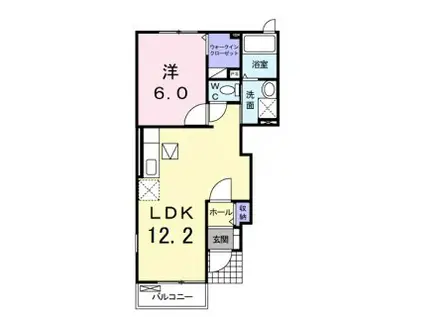 フェリシダ矢蔵 III(1LDK/1階)の間取り写真