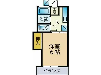 アビタシオン小池(1K/2階)の間取り写真