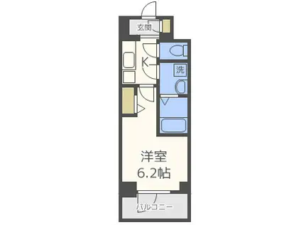 エスリード難波グレイス(1K/3階)の間取り写真
