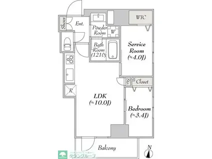ミリア・レジデンス両国II(1SLDK/7階)の間取り写真