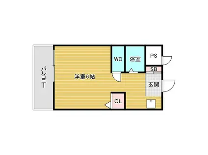 リバティーハイツ(1K/2階)の間取り写真