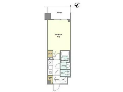 BLUROCK東神奈川(1K/10階)の間取り写真