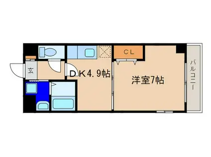 コープ美山II(1DK/4階)の間取り写真