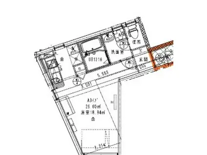 シェロス上石神井(ワンルーム/1階)の間取り写真