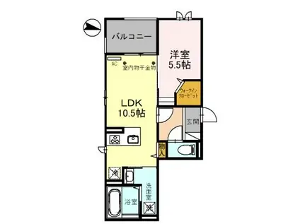 GRAND・LEAD(1LDK/2階)の間取り写真