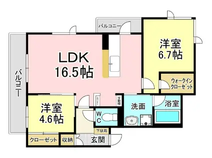 HALE PUEO(2LDK/2階)の間取り写真