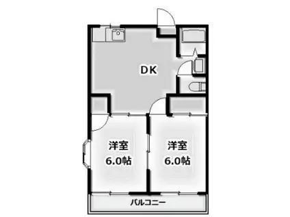 メゾンリブラ(2DK/2階)の間取り写真