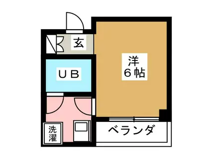 ヒルサイド神楽坂(1K/4階)の間取り写真