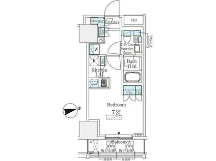 浅草田原町レジデンス(1K/9階)の間取り写真