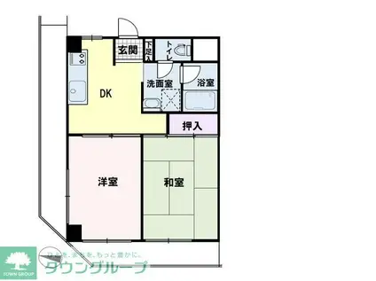 ニックハイム佃野町(2DK/3階)の間取り写真