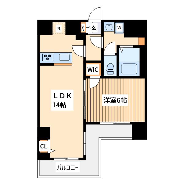 プレール・ドゥーク川崎Ⅴ(1LDK/9階)の間取り写真