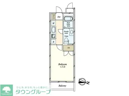 ベルディ西日暮里(1K/1階)の間取り写真