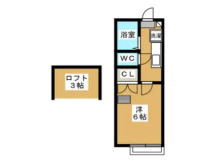 マーブルパレス国立II棟(1K/2階)の間取り写真